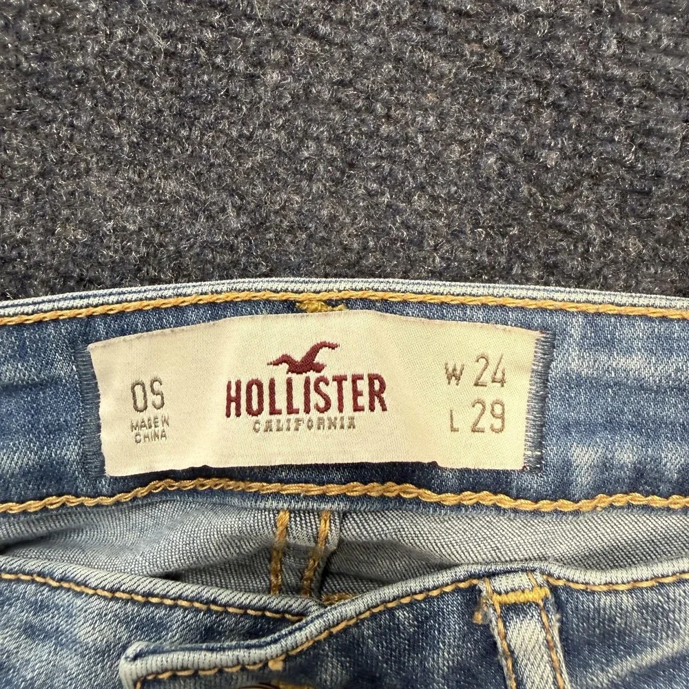 Hollister Skinny Jeans Juniors 0S Blue Light Wash Distressed Stretch 24x29 Denim